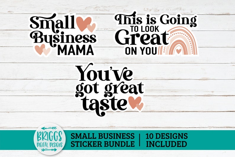 Small business sticker bundle | 10 Sticker bundle, print and cut stickers, thank you sticker, business sticker png, packaging stickers image 6