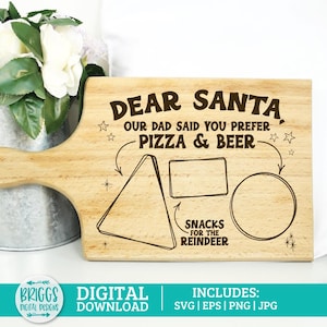 Grappige kerstmantray SVG | Beste kerstman bord, pizza en bier svg, bord melk en koekjes, koekjestray SVG, koekjes en melk svg, kerstschaal