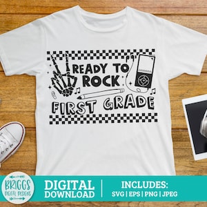 Back to School SVG | first grade shirt svg, rock and roll svg, ready to rock svg, first grade svg, 1st grade svg, school svg bundle