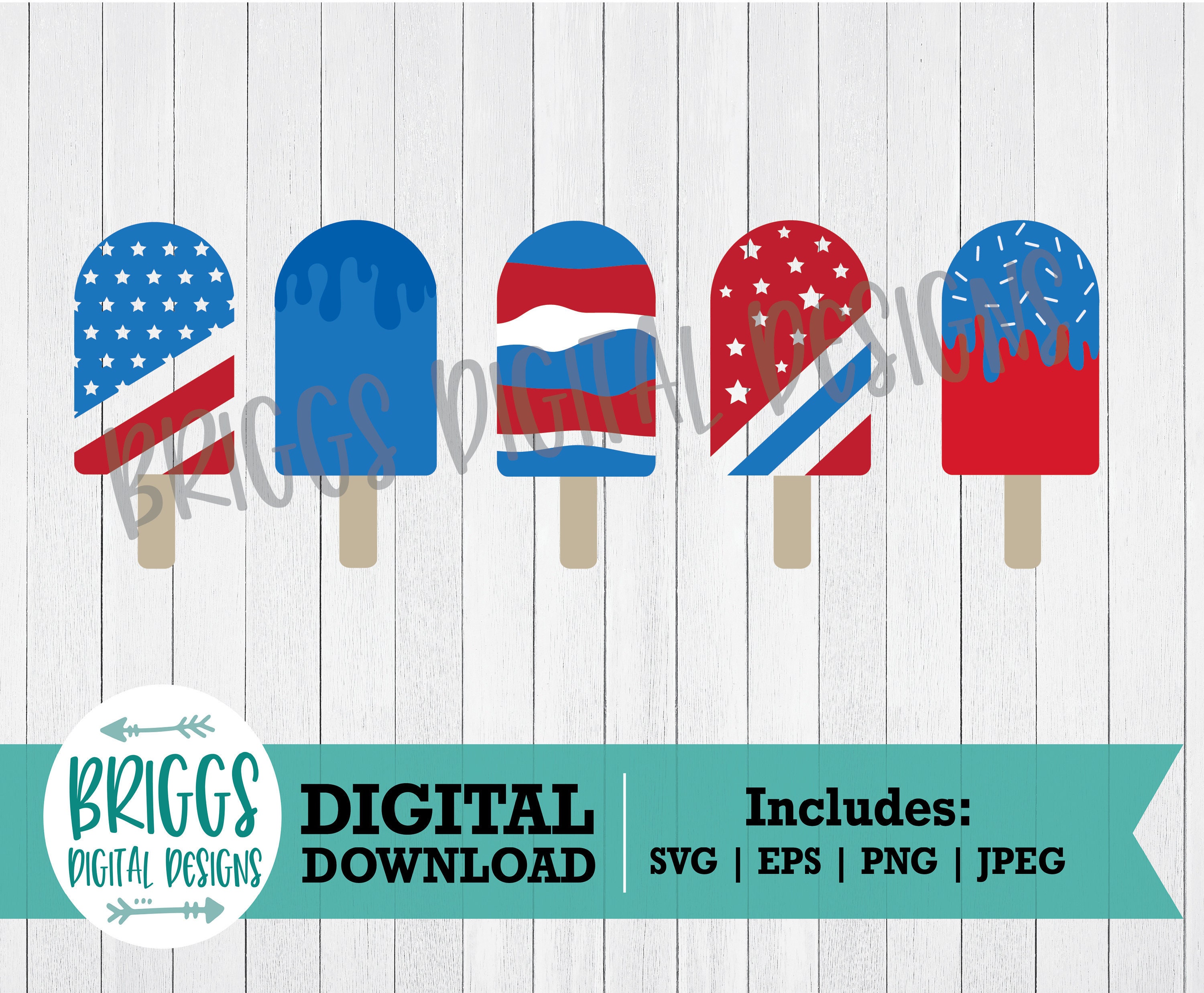 Download Patriotic Popsicles Svg Popsicle Svg 4th Of July Svg Summer Etsy