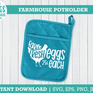 Färska ägg från gården svg | Grytlapp svg, bondgårdssvg, grytlapp svg, bondgårdskök svg paket, grytlapp design,