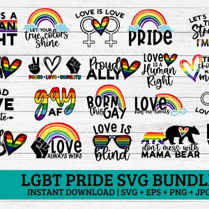 Pakiet LGBT SVG | pakiet pride svg, rainbow svg, gay pride svg, gay svg, lesbian svg, pride quotes, love always wins svg, love is love svg