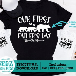 Notre première fête des Pères svg | père jumeau svg, pères chemise de jour svg, First Fathers Day svg, Papa svg, Daddy and Me SVG, pères jour Cut fichiers