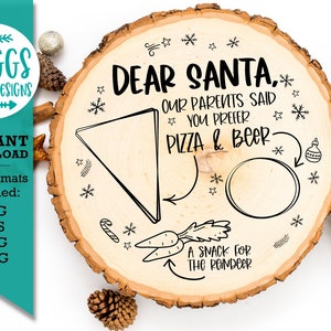Bandeja do Papai Noel SVG | Caro Papai Noel SVG, pizza e cerveja svg, leite e biscoitos svg, ,Cookie Tray SVG, biscoitos e leite svg, bandeja de natal svg