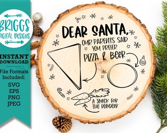 Santa Tray SVG | Pizza & Beer, Cookies Design (Digital Download)