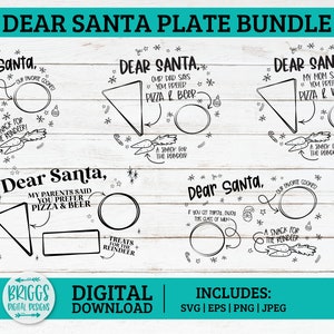 Pacchetto SVG vassoio di Babbo Natale / Caro Babbo Natale SVG, pizza e birra svg, latte e biscotti svg, vassoio di biscotti SVG, biscotti e latte svg, vassoio di Natale svg