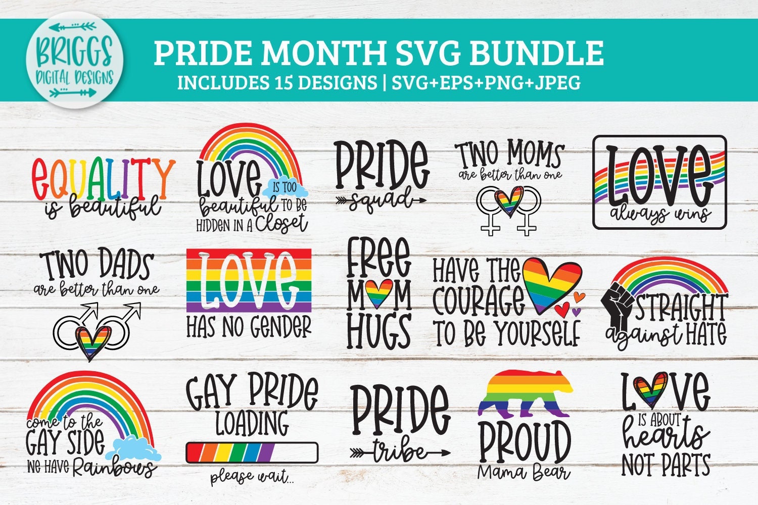 LGBT SVG bundle | pride svg bundle, rainbow svg, gay pride svg, gay svg, lesbian svg, pride quotes, love always wins svg, love is love svg