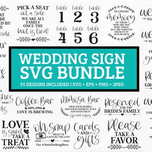 Wedding Sign SVG Bundle | wedding bundle, rustic wedding svg, cards and gifts svg, wood sign svg, wedding svg,