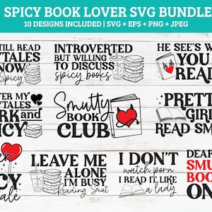 Pacchetto SVG libro piccante / libro osceno in formato SVG, libri piccante in formato SVG, booktok in formato SVG, libro fidanzato in formato SVG, libresco in formato SVG, lettura in formato SVG, oscenità in formato SVG, libro piccante in formato SVG