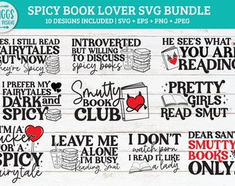 Spicy Book SVG Bundle | smutty book svg, books spicy svg, booktok svg,book boyfriend svg, bookish svg, reading svg, smut svg, spicy book svg