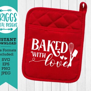 Mit Liebe gebacken SVG | Valentinstag Topflappen, Topflappen SVG, Valentinstag SVG, Valentinstag svg Bündel, Love is sweet svg