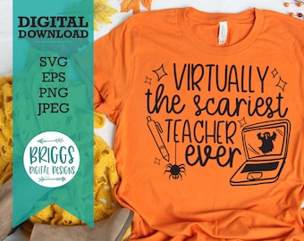 Engste leraar ooit Halloween-svg | Grappig shirtontwerp voor leraar (digitale download)