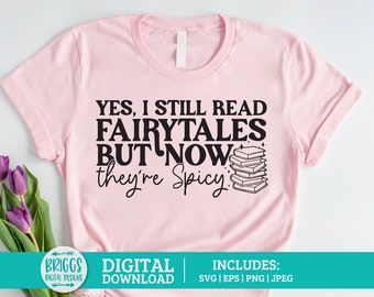 Spicy Book SVG | booktok svg, bookish svg, reading svg, smut svg, dark romance svg, bookish png, spicy books svg, spicy fairytales svg