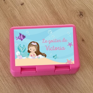 Boîte à goûter - boîte à goûter enfant - goûter école - boîte à goûter personnalisée - boîte enfant - boîte enfant personnalisée-Sirène 2