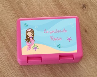 Snackbox - Kinderjausebox - Schuljause - personalisierte Jausenbox - Kinderbox - personalisierte Kinderbox-Meerjungfrau 1