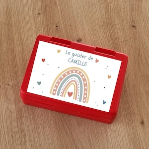 Boîte à goûter - boîte à goûter enfant - goûter école - boîte à goûter personnalisée - boîte enfant - boîte enfant personnalisée-Arc en ciel