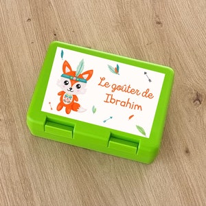 Boîte à goûter - boîte à goûter enfant - goûter école - boîte à goûter personnalisée - boîte enfant - boîte enfant personnalisée - Renard
