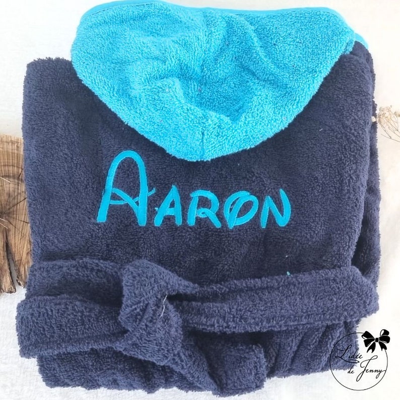 Personalized child bathrobe embroidered bathrobe embroidered child bathrobe image 2