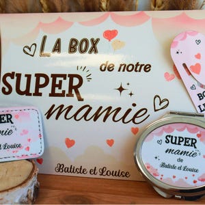Coffret cadeau personnalisé - Box surprise pour mamie - Bonne fête mamie - cadeau personnalisé pour mamie - coffret cadeau fête des mamies