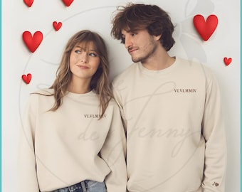 Personalized Embroidered Sweatshirt for Couples – Gift for Anniversary, Valentine's Day, Wedding - Date - Initials