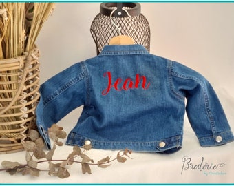 Veste en jean brodé - veste en jean bébé personnalisée - veste denim enfant - veste personnalisée - veste brodée