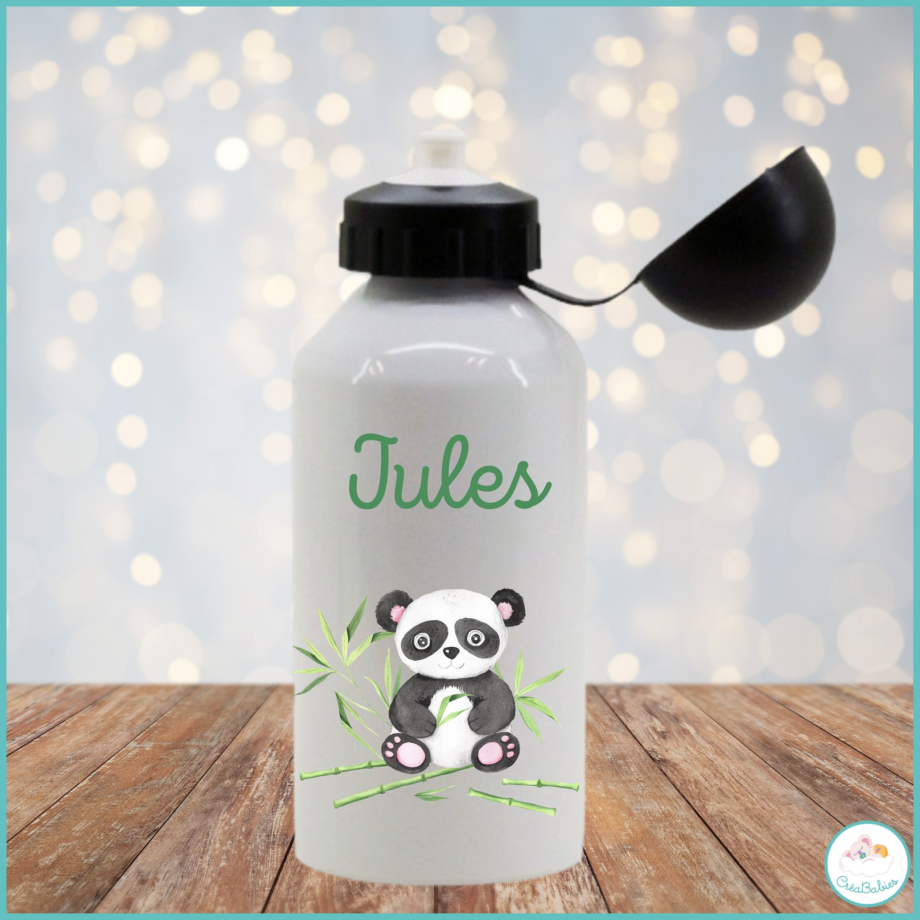 Gourde Personnalisée Panda - Gourde Enfant École Idée Cadeau Gourde Panda