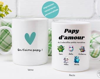Personalized Super Grandpa Mug – Grandfather’s Day, Birthday or Christmas Gift – Unique Grandpa Gift Mug