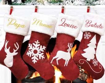 Chaussettes de Noël personnalisées - Chaussettes de Noël brodées