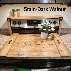 Spice Rack & Stove Top Cover / Wood stove cover / noodle board / Rustic Stove Top Cover / Combo