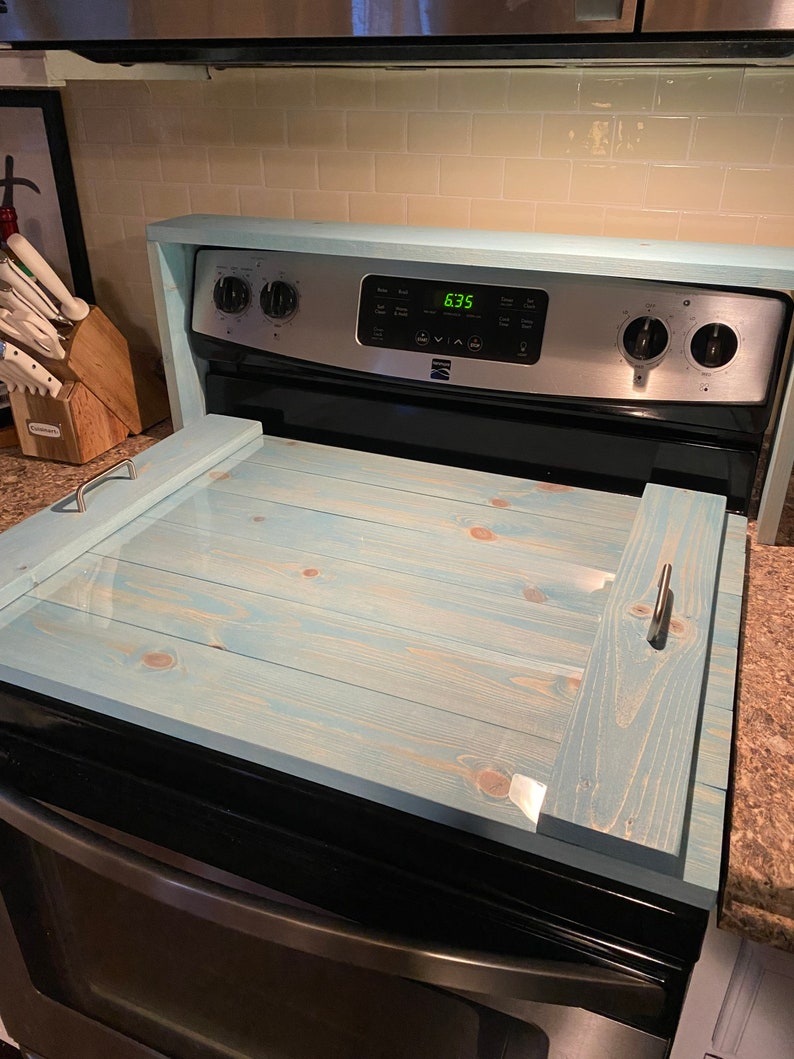 Acrylic Top Stove Top / Spice Rack & Stove Top Cover / Wood Etsy