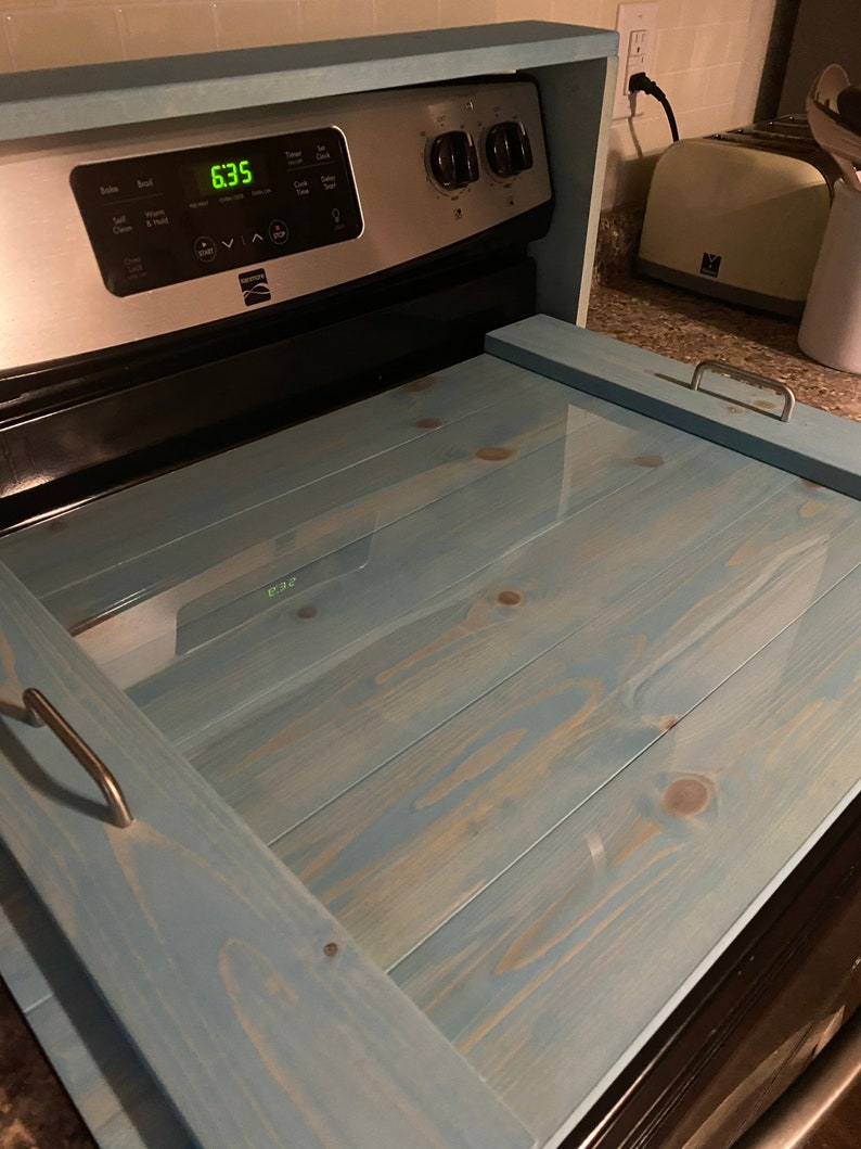 Acrylic Top Stove Top / Spice Rack & Stove Top Cover / Wood Etsy