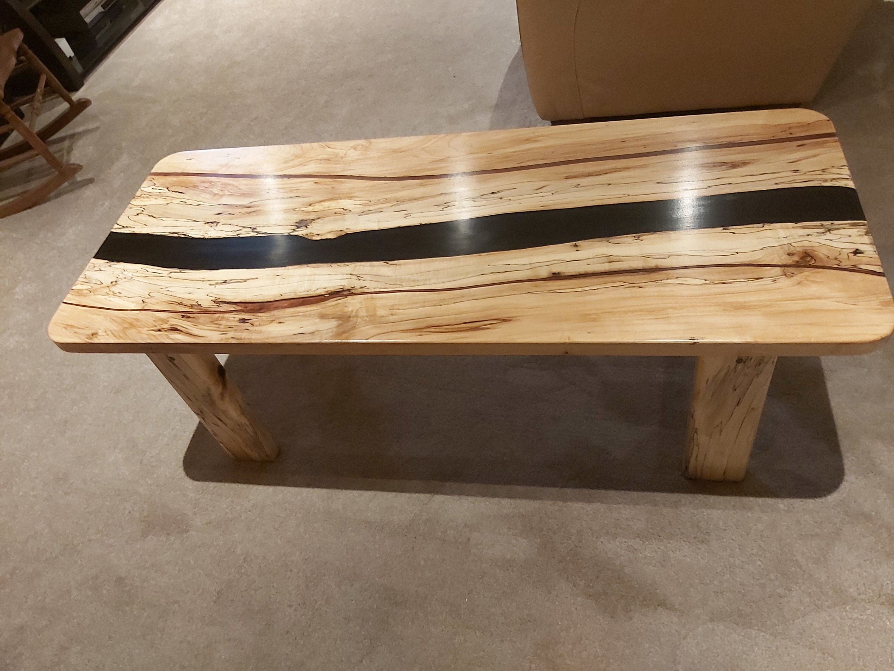 Live Edge Spalted Maple River Coffee Table Etsy