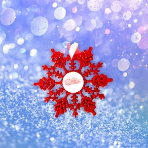 Detroit RED WINGS Handmade Snowflake