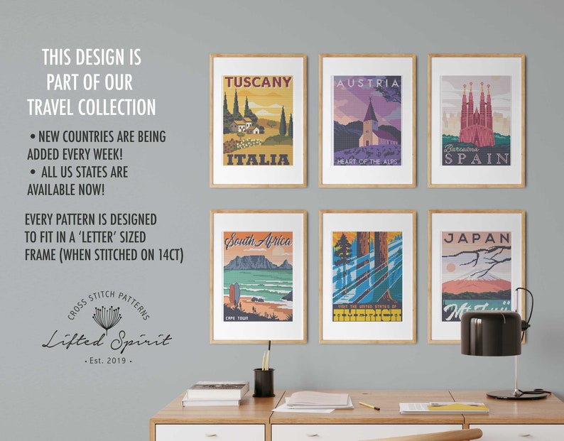 Vintage Travel Brazil Cross Stitch Pattern - Rio de Janeiro Cross Stitch Pattern PDF Instant Download. Christ the Redeemer Cross Stitch image 4
