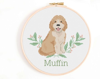 Cockapoo / Cavapoo Cross Stitch Pattern - Personalise Your Dog Nameplate Pattern PDF Instant Download. Cockerpoo Cross Stitch / Sproodle