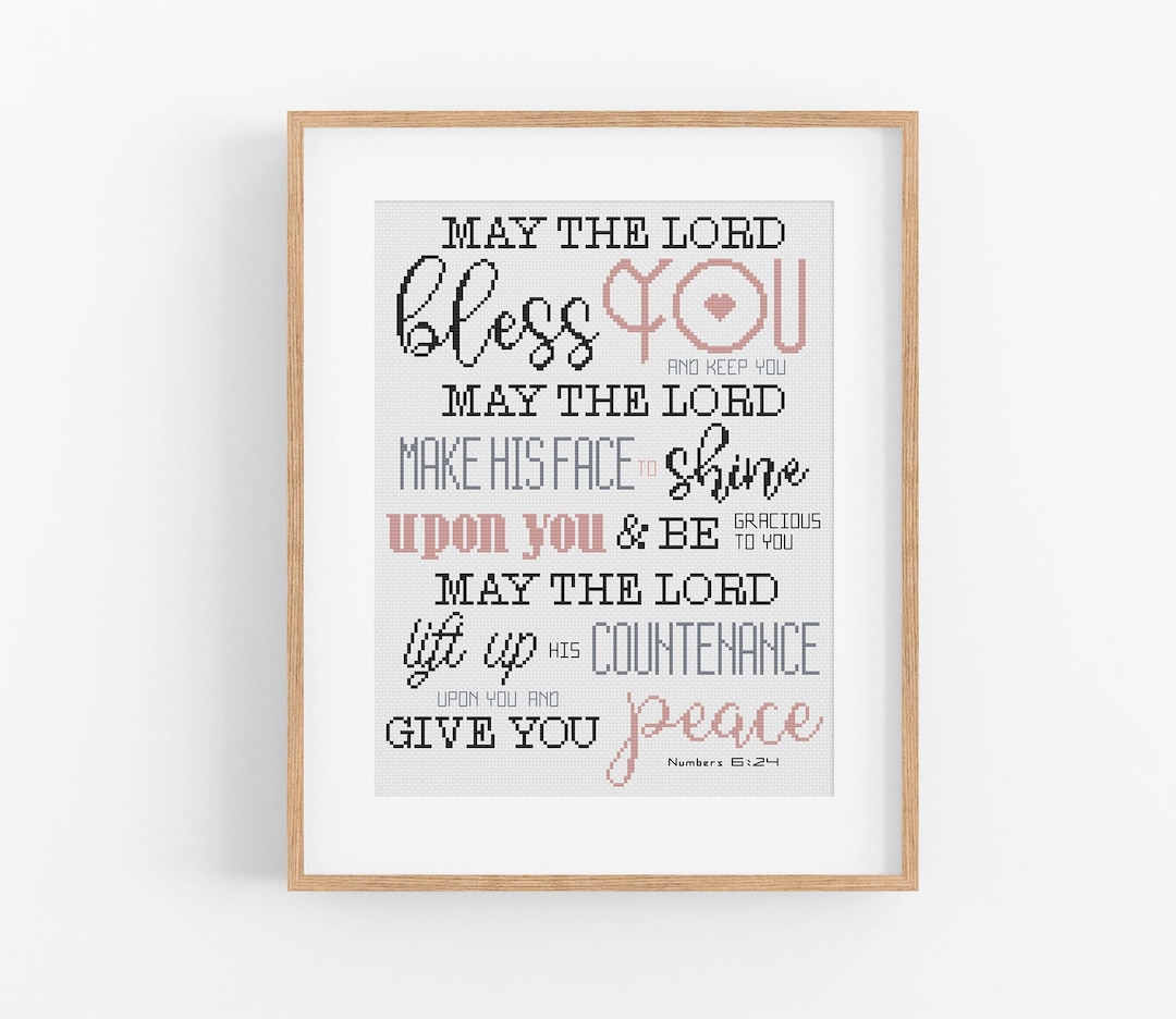 Christian Cross Stitch Pattern - May the Lord Bless You and Keep You ...