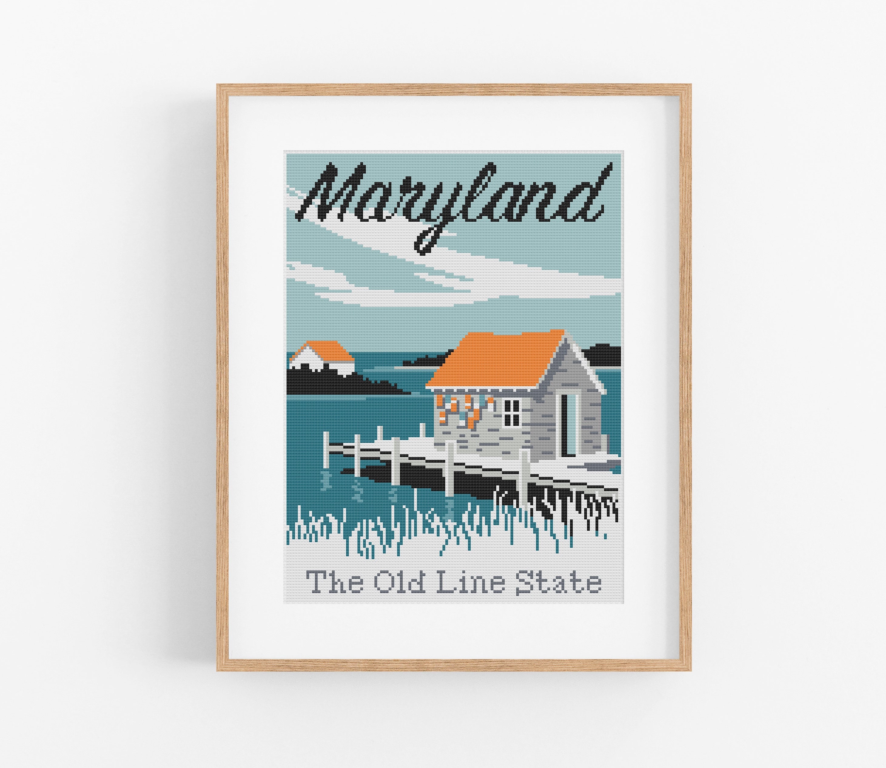 Vintage Style NJ Cross Stitch Pattern PDF Instant Download US States