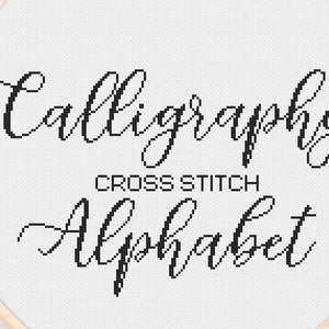 Full Alphabet Cross Stitch Pattern Calligraphy Cross Stitch Alphabet Decorative, Medium-Sized Handwriting Cross Stitch Alphabet Pattern image 6