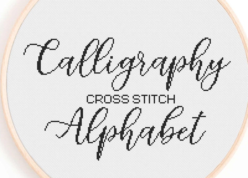 Full Alphabet Cross Stitch Pattern Calligraphy Cross Stitch Alphabet Decorative, Medium-Sized Handwriting Cross Stitch Alphabet Pattern image 6