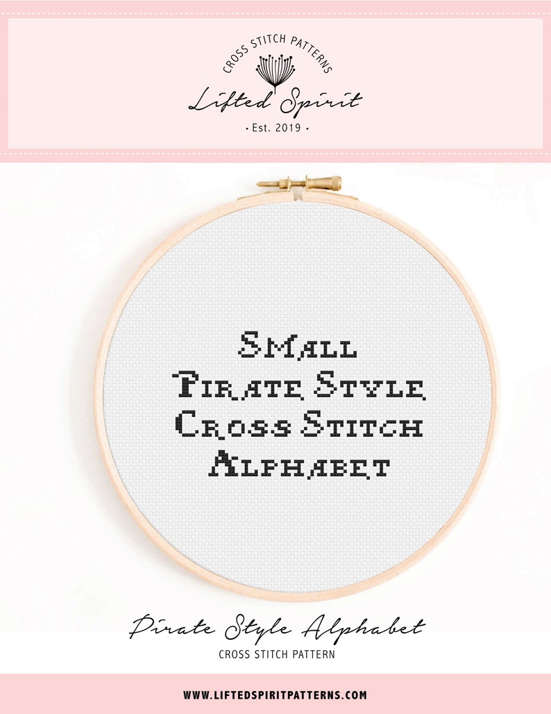 Small Alphabet Cross Stitch Pattern Pirate Style Cross Stitch Alphabet Tiny Pirate Style Cross Stitch Alphabet Pattern image 4