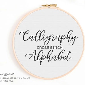 Full Alphabet Cross Stitch Pattern Calligraphy Cross Stitch Alphabet Decorative, Medium-Sized Handwriting Cross Stitch Alphabet Pattern image 2