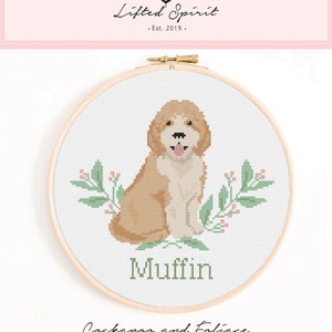 Cockapoo / Cavapoo Cross Stitch Pattern - Personalise Your Dog Nameplate Pattern PDF Instant Download. Cockerpoo Cross Stitch / Sproodle image 7