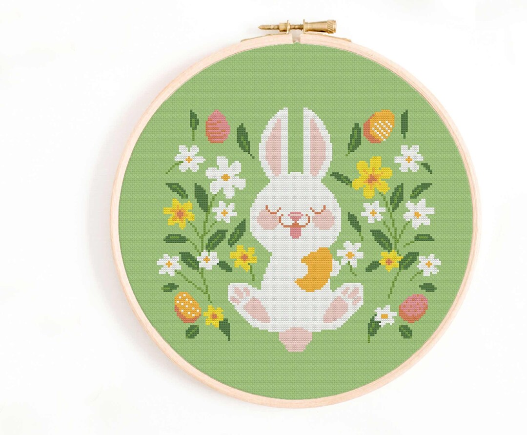 Easter Bunny - Cute Animal Cross Stitch Pattern - Bunny Rabbit Cross ...