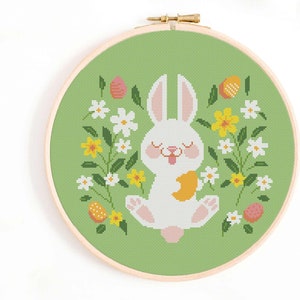 Easter Bunny - Cute Animal Cross Stitch Pattern - Bunny Rabbit Cross Stitch Pattern - Rabbit Cross Stitch PDF. Cute Bunny Pattern.