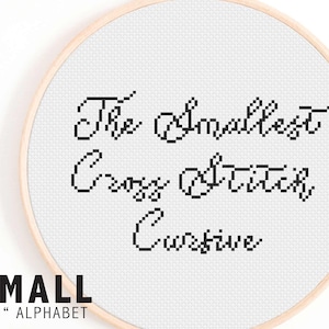 Smallest Cursive Alphabet Cross Stitch Pattern - Little Cross Stitch Alphabet - Small Cute Cross Stitch Alphabet Pattern - Cursive Font