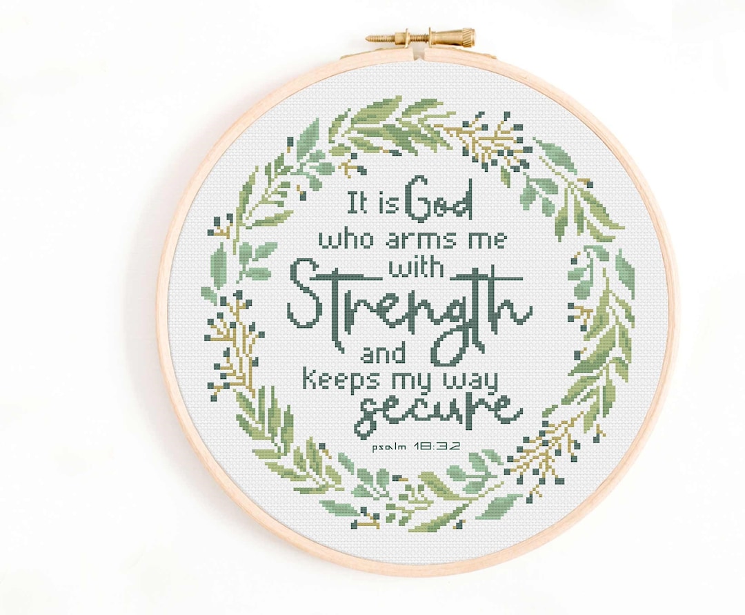 christian-cross-stitch-pattern-it-is-god-who-arms-me-with-strength-cross-stitch-pattern-pdf-instant-download-bible-verse-sampler-etsy
