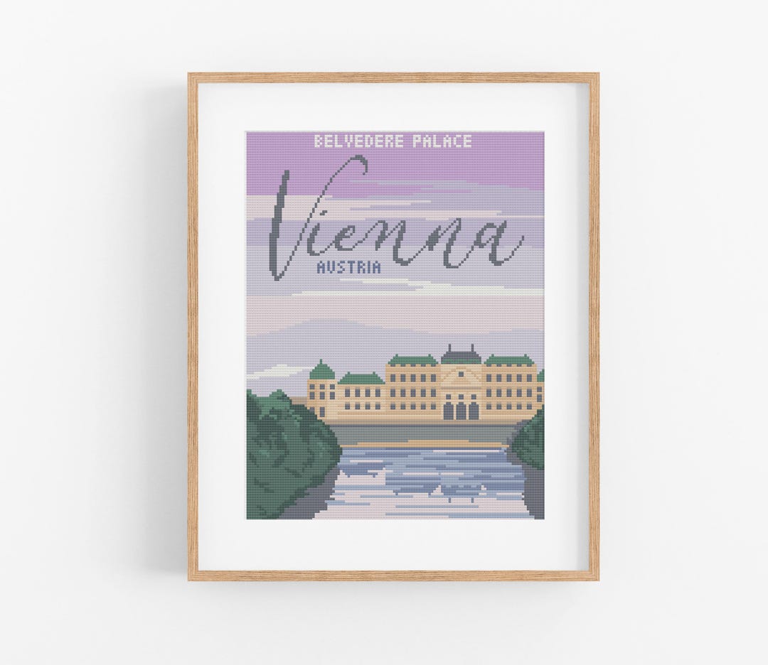 Vintage Travel Austria Cross Stitch Pattern - Vintage Style Vienna ...