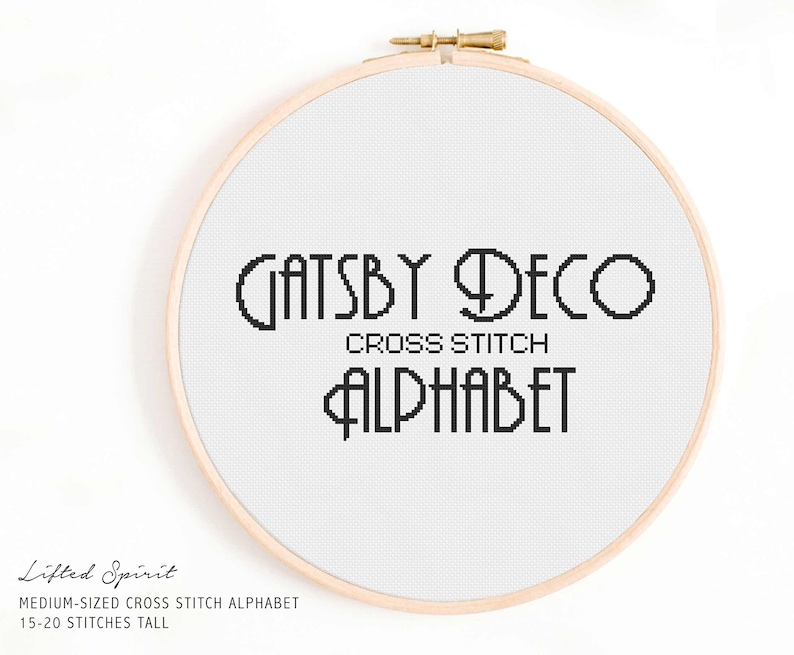 Full Alphabet Cross Stitch Pattern Gatsby Art Deco Cross | Etsy