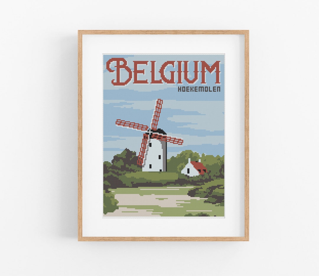 Vintage Travel Belgium Cross Stitch Pattern - Vintage Style Belgian ...