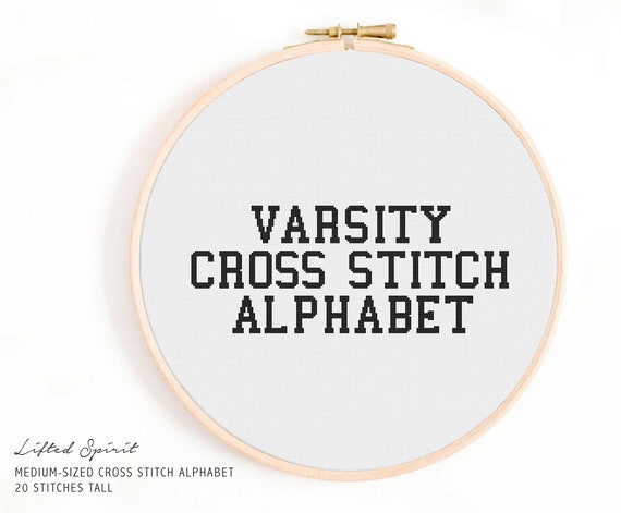 Full Alphabet Cross Stitch Pattern Varsity College Cross Etsy